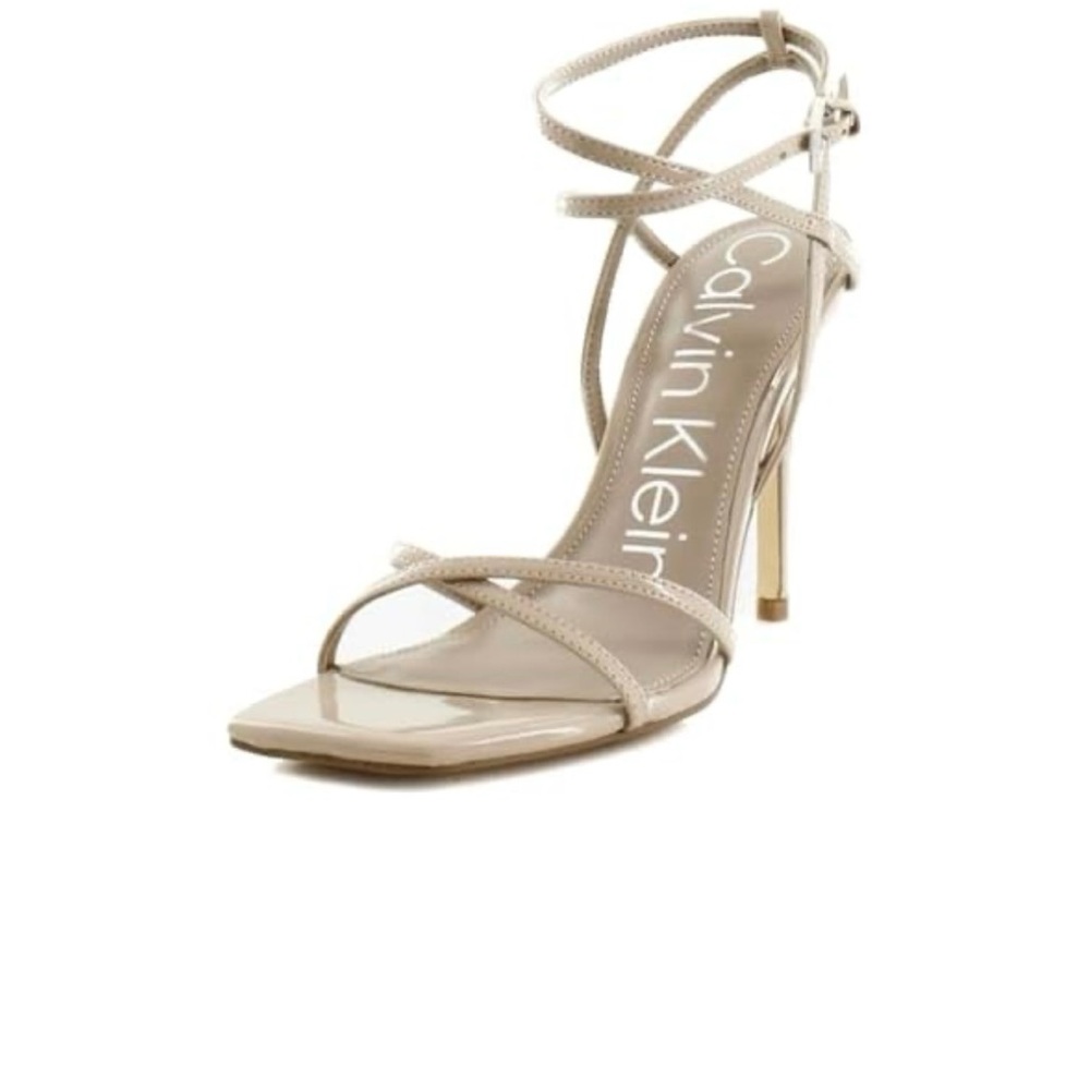 Calvin Klein Women's Tegin Heeled Sandal, Nude, 8.5